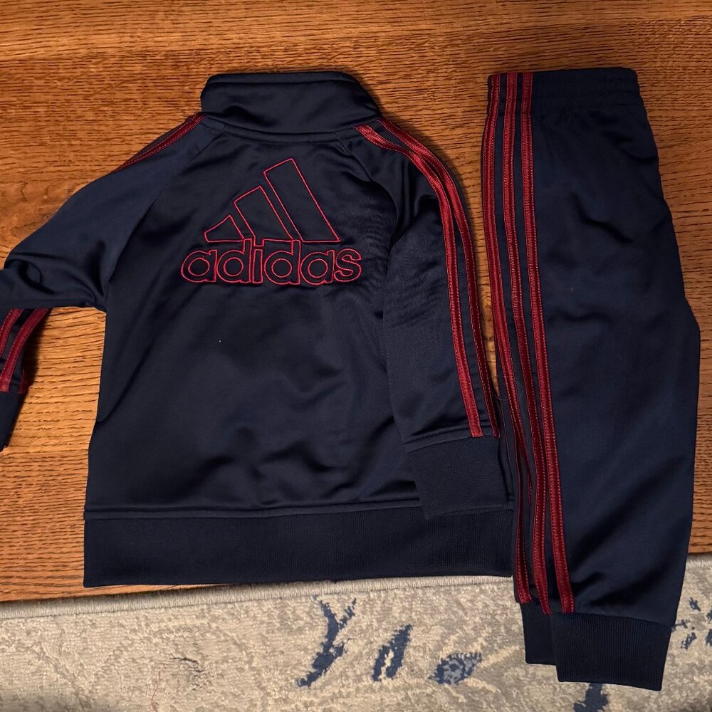 Adidas Sweatsuit- Navy/Maroon- 12-18m
